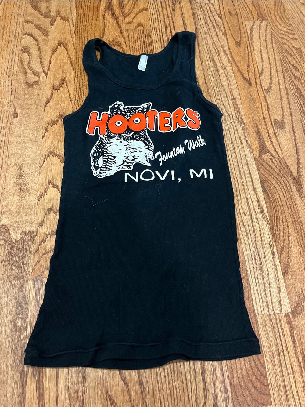 Hooters Black Tank with Orange & White Logo - Novi MI